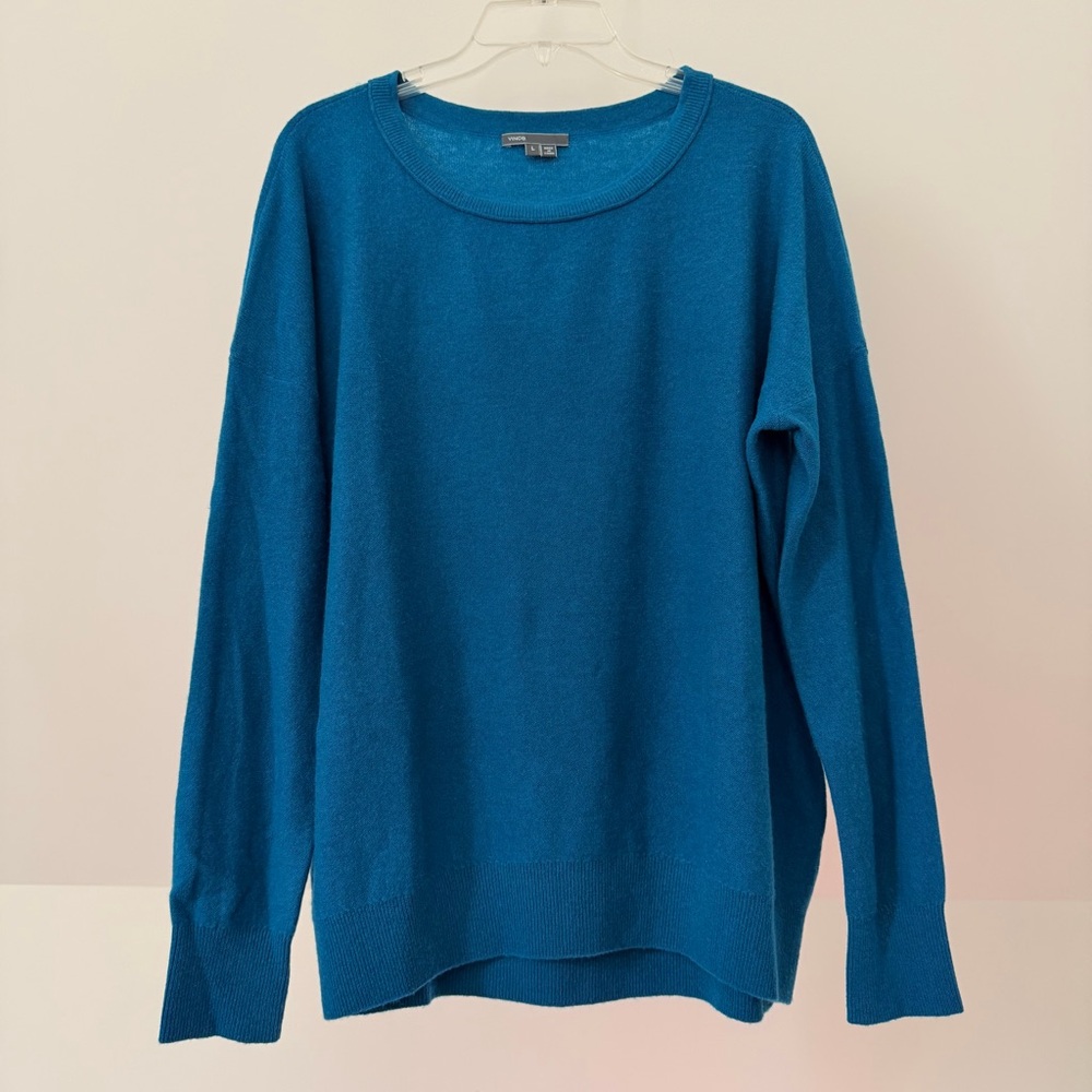 Vince Cashmere Women’s Teal Crewneck Sweater, Size L